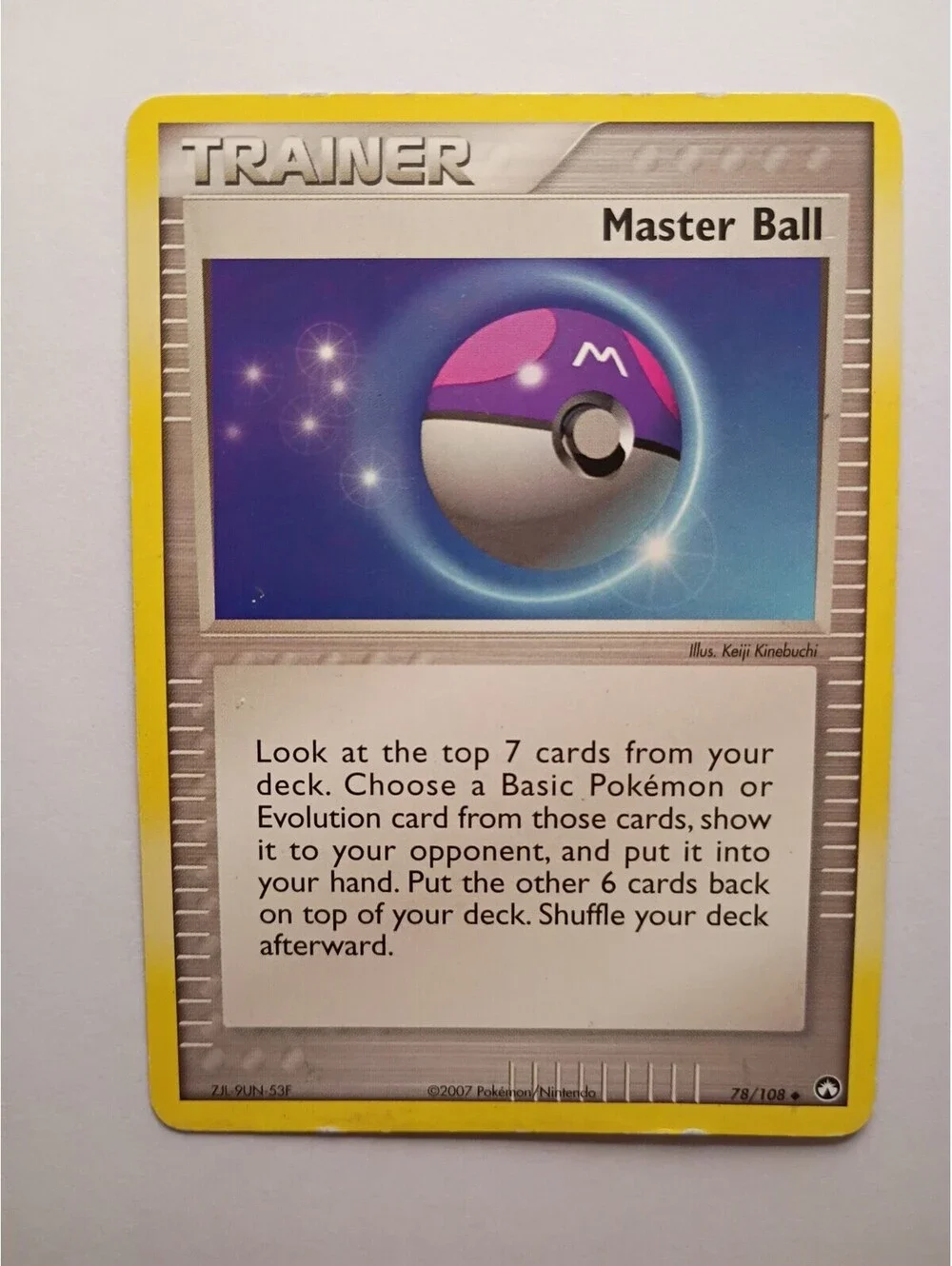 Pokemon TCG Master Ball non Holo trainer 78/108 2007